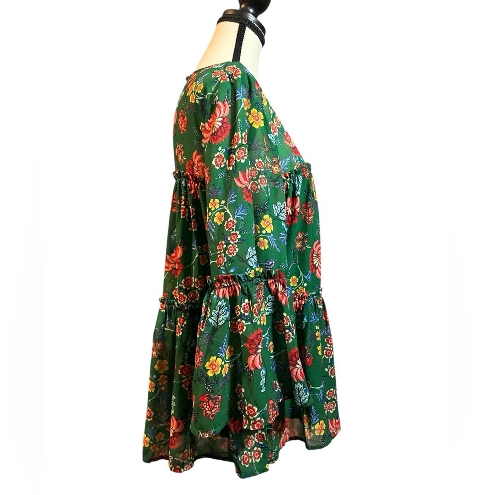 Flying Tomato Green Floral Blouse - Picture 5 of 6